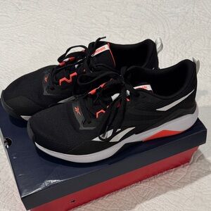Reebok Nanoflex TR2 Black Orange White Athletic Shoes Mens Size 12.